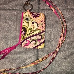 Vera Bradley- ID holder and lanyard gently used